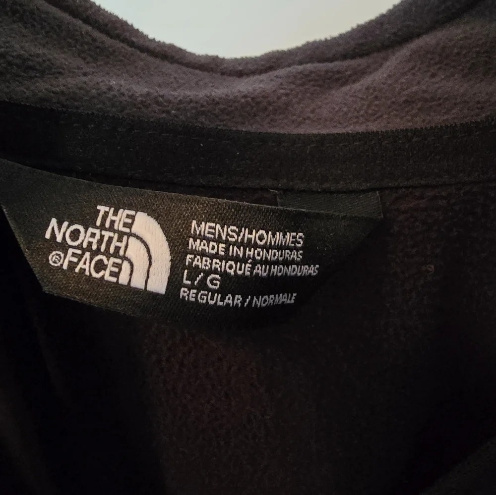 The North Face Men's Large Fleece Zip Jacket Coat Black Lightweight Thin